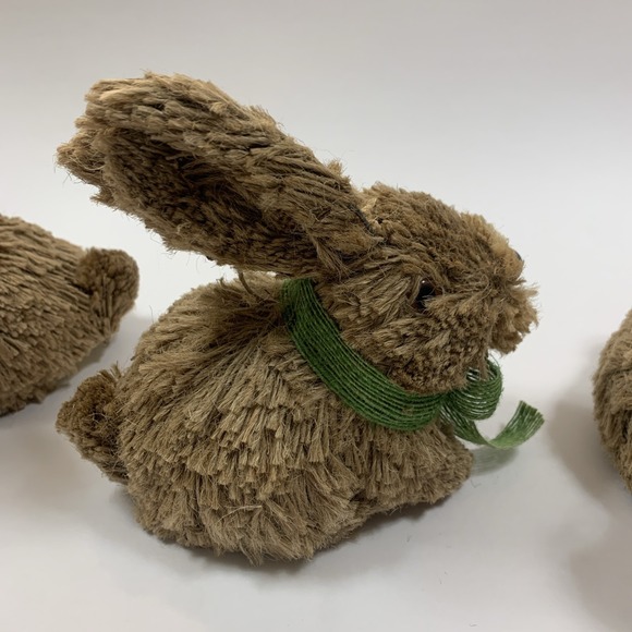 Pier 1 Imports Bristle Bunnies Easter Decoration Whimsical Centerpiece 3-Piece - Picture 7 of 15